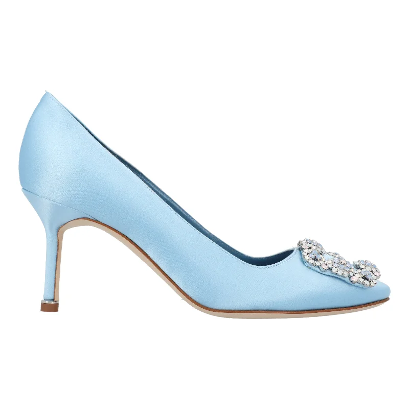 Comfortable Durable Shoes Manolo Blahnik Hangisi 070 Pump Blue