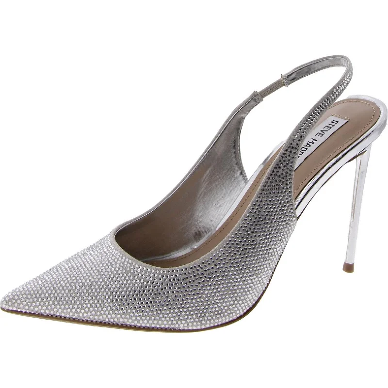 Essentials On Sale Mariah Womens Rhinestone Pointed Toe Slingback Heels