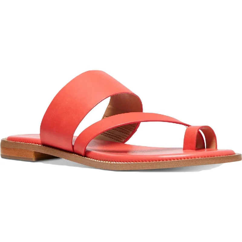 Playful Fashion Offers MICHAEL Michael Kors Womens Pratt Leather Thong Flat Sandals