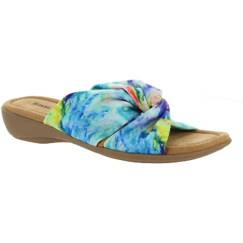 Chic & Cozy Collection Minnetonka Womens Sarong Tie-Dye Criss-Cross Slide Sandals