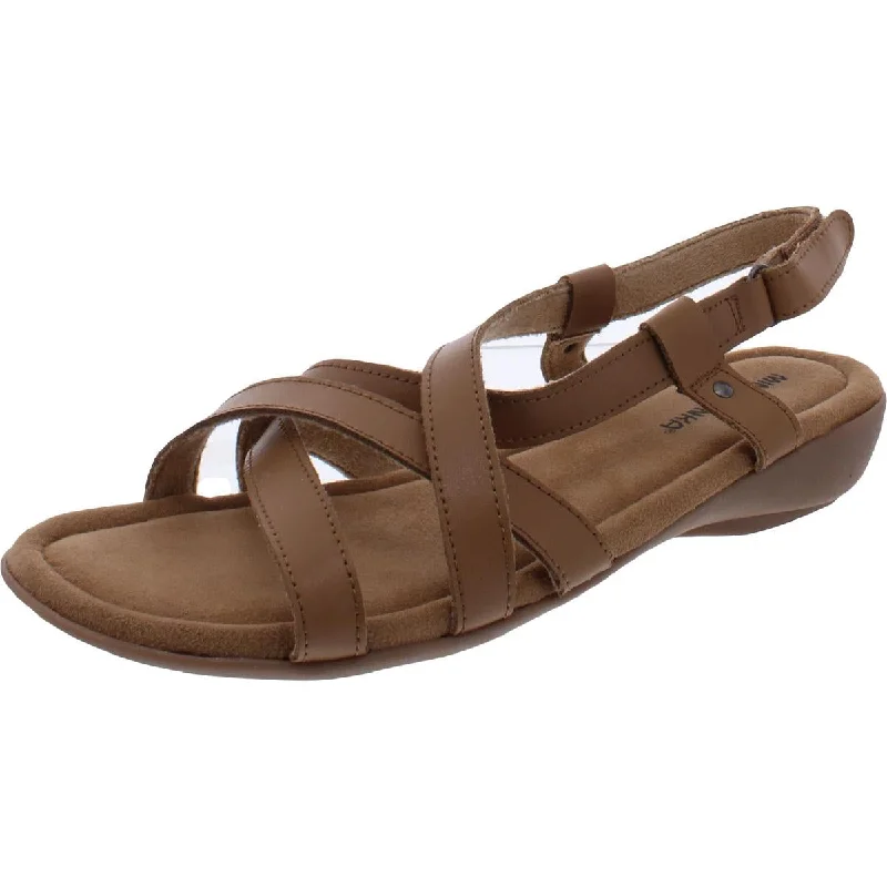 Fashionable Casual Shoes Sale Minnetonka Womens Sunny Slingback Leather Strappy Flat Sandals