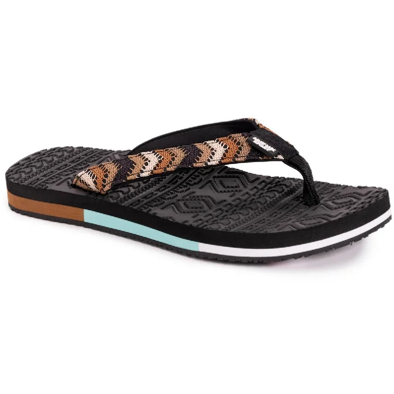 Streetwear-Inspired Footwear Mukluk Womens Embroidered Flat Thong Sandals