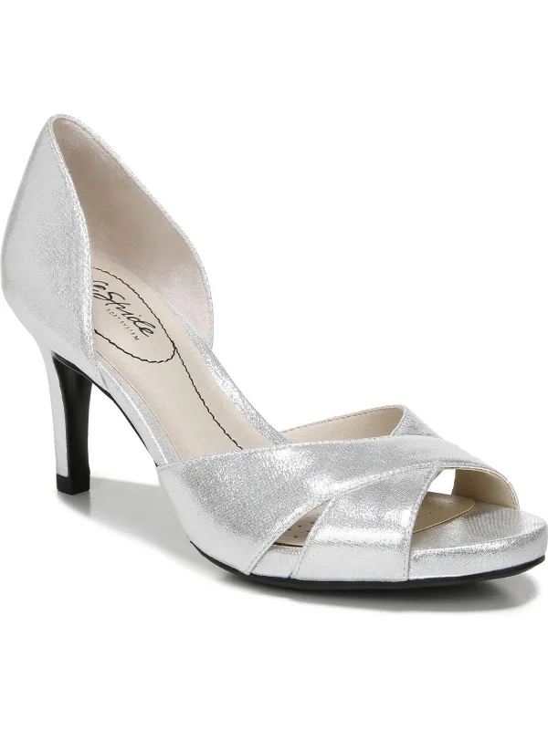 All-Day Comfort Shoes Sale mykonos Womens Metallic Open Toe D'Orsay Heels