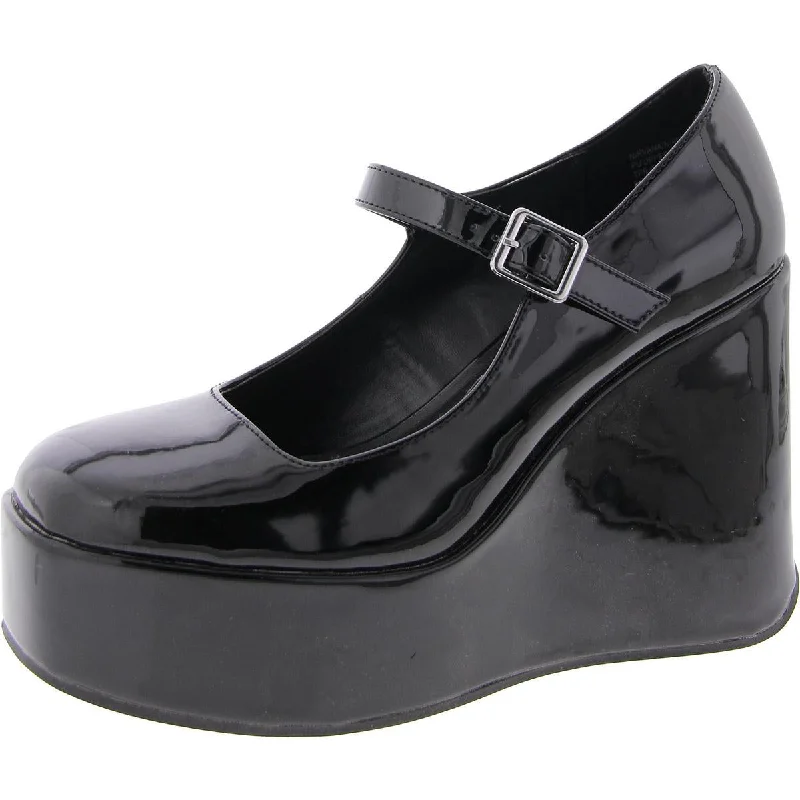 Edgy Fashion Deals Nirvana Womens Patent Mary Jane Platform Heels