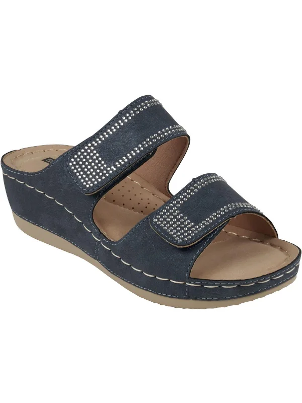 Ends Soon Rea Womens Wedges Hook and Loop Wedge Sandals