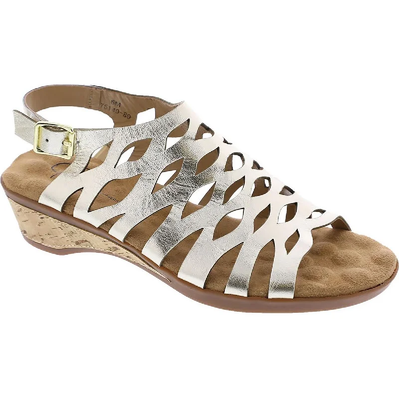 Holiday Discount Ros Hommerson Womens Katia Leather Caged Wedge Sandals