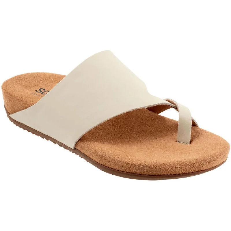 Pastel Styles SoftWalk Womens Blaine Leather Slip-On Slide Sandals