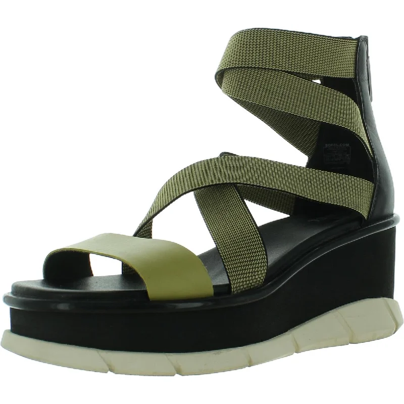 Hurry Before It's Gone Sorel Womens Joanie lll Sport Leather Open Toe Wedge Sandals