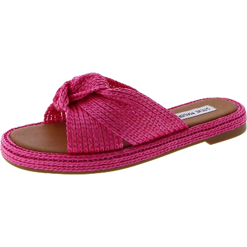 Hot Trends Steve Madden Womens Ansle Slip-On Twist Slide Sandals