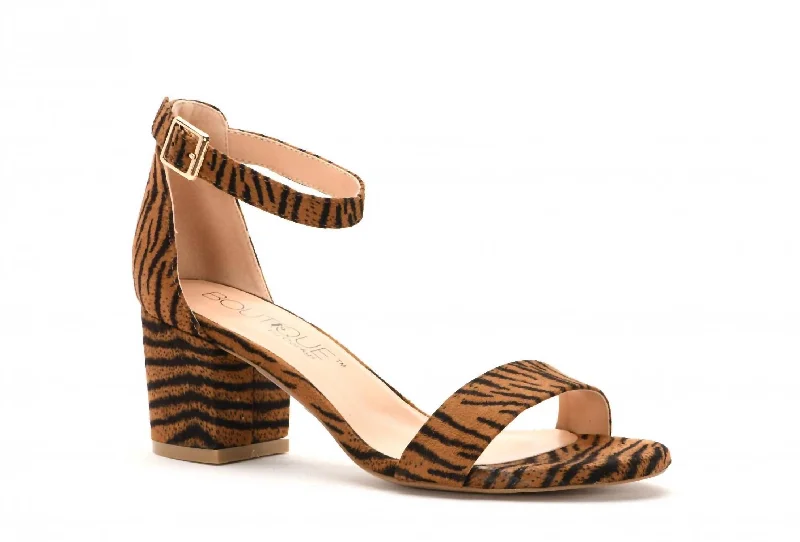 Trendy Flats Sale Sweetie Heeled Sandal In Tiger