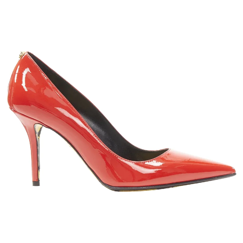 The Latest Trends VERSACE Hibiscus Barocco  patent Medusa stud pump