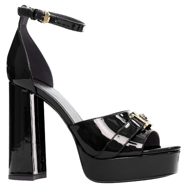 Walking Comfort Shoes Versace Tribute Patent Medusa Open Toe Platform Sandal