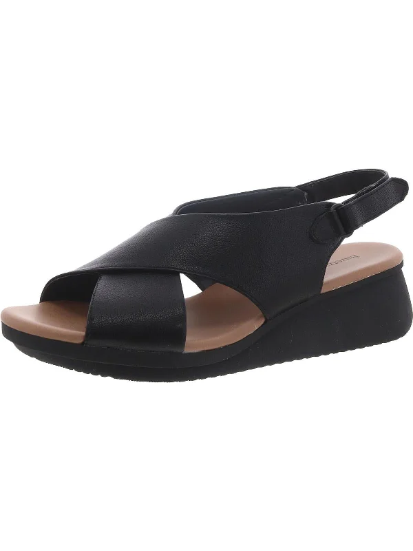 Luxury Casual Deals Victoria Womens Faux Leather Criss-Cross Wedge Sandals