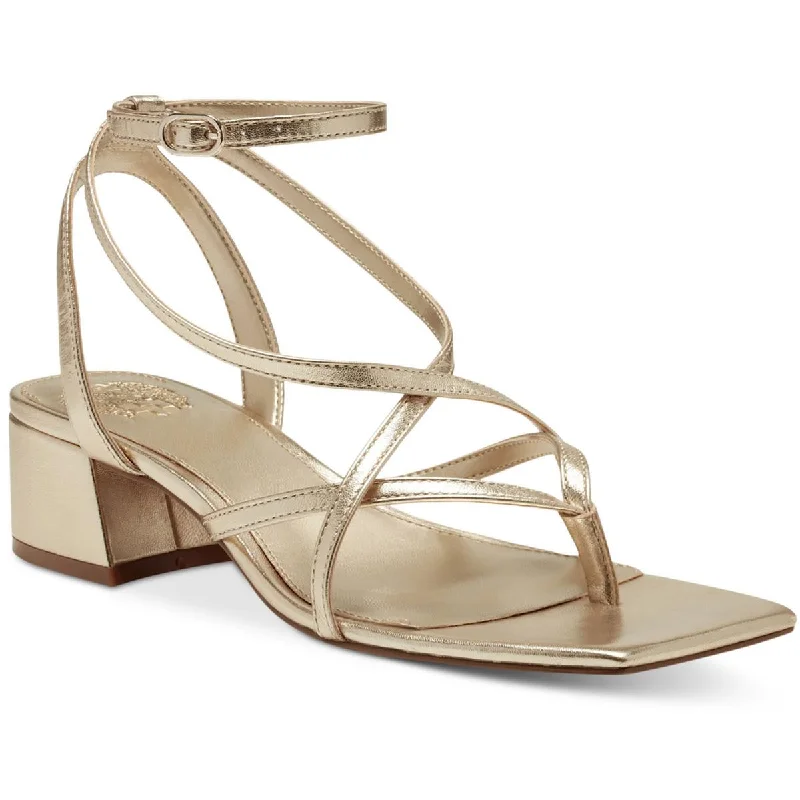 Hot Picks Vince Camuto Womens Shawtry Metallic Block Heel Ankle Strap