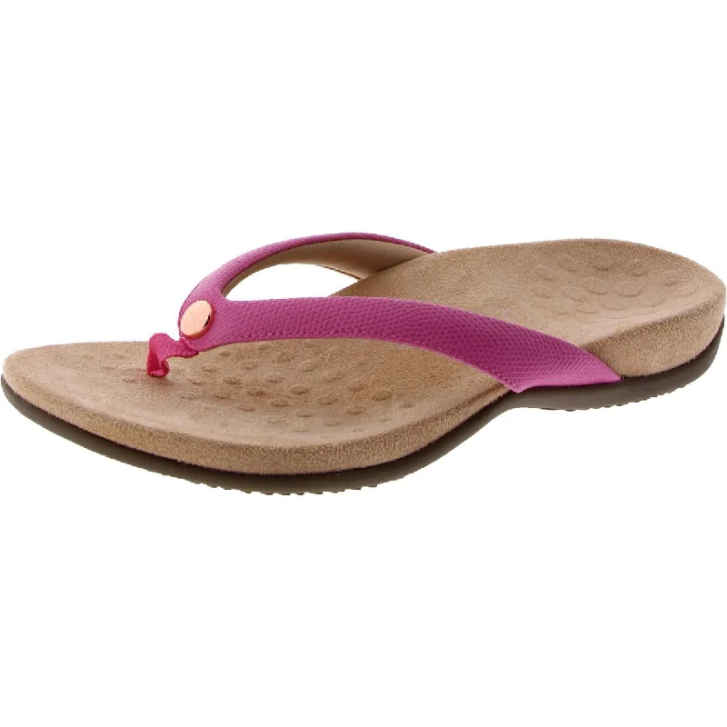 Fashionable Casual Footwear Offers Vionic Womens Davina Faux Leather Slip On Thong Sandals