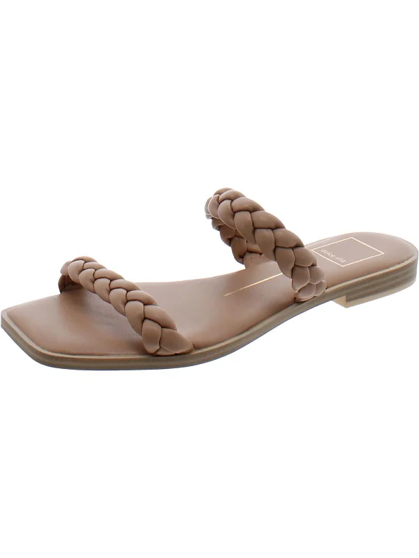 Retro Style Promotions Womens Faux Leather Slip On Slide Sandals