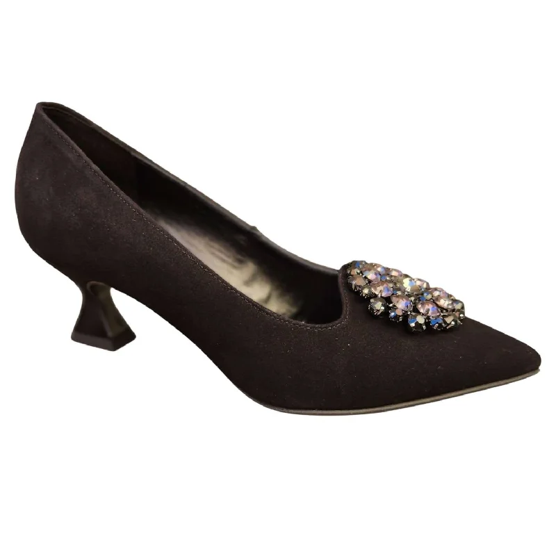 Limited Time Offers Women's Heeled Suede Pump In Black Suede