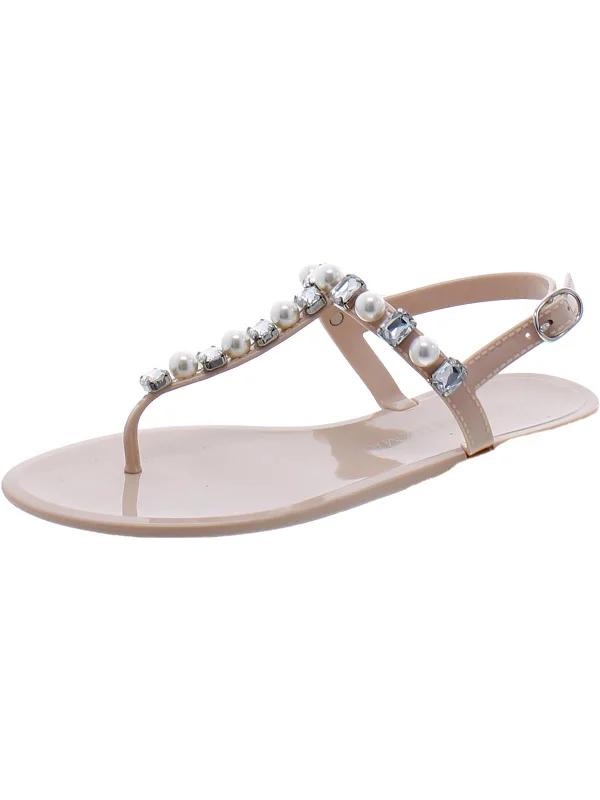 Classic Elegance Sales Womens Rhinestone Ankle Stra T-Strap Sandals