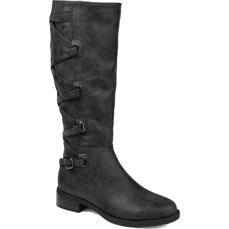 Comfortable Stylish Shoes Carly Womens Wide Calf Almond Toe Knee-High Boots