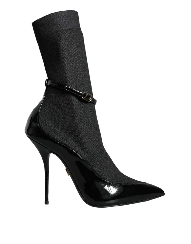 Exclusive Deals Online Dolce & Gabbana  Leather Stilettos Booties Socks Women's Shoes