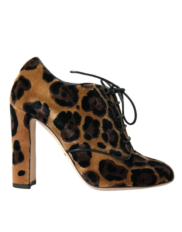 Unbeatable Deals Dolce & Gabbana  Leopard Hair Lace Up Booties Women's Shoes