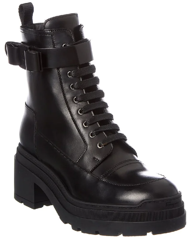 New In This Season Ferragamo Lober Leather Biker Boot