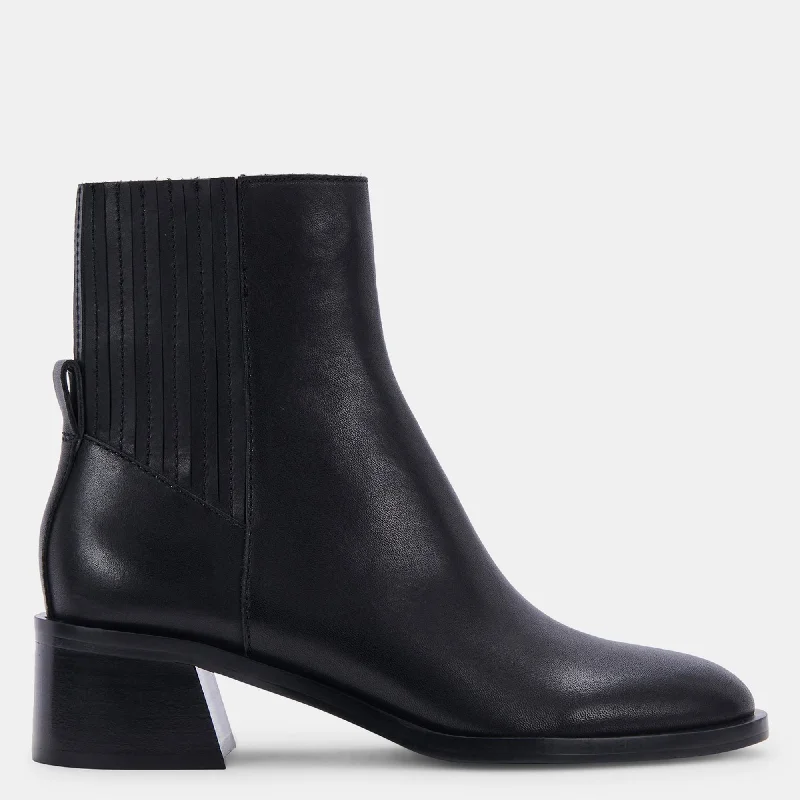 Dive Into Trendy Styles LAYTON BOOTIES ONYX LEATHER