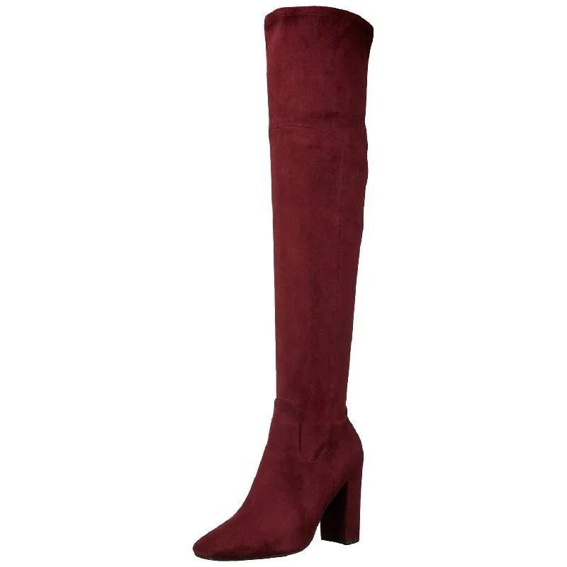 Step Ahead, Lead The Trend Mireya 2 Over-The-Knee Boots In Dark Red Fabric