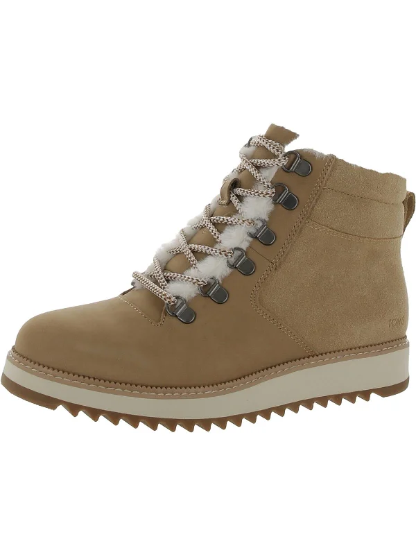 Catch Every Fashion Trend Mojave Womens Leather Faux Fur Lined Combat & Lace-Up Boots