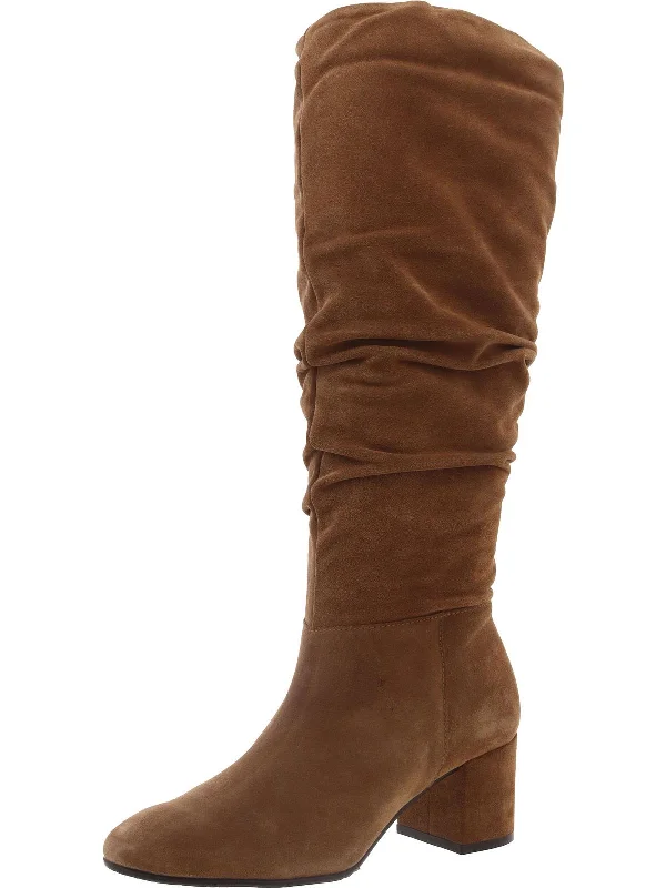 Flash Sale, Don't Miss Sheer Slouch Womens Suede Solid Mid-Calf Boots