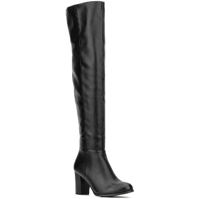 Soft Sole Shoes Womens Faux Leather Zipper Over-The-Knee Boots