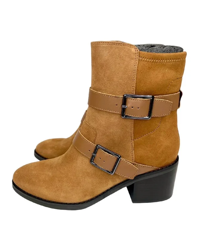 Bid Farewell To The Old Season Women's Saddle Suede Leather Darby Ankle Boots In Brown