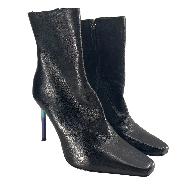 Premium Style Offers OFF-WHITE/Boots/EU 35/Leather/BLK/BLU-PRPLE HEEL/ZIP HEEL BOOT