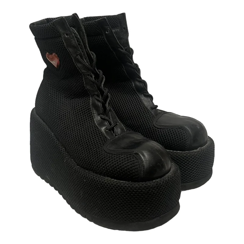 Hot Sale luichiny/Lace Up Boots/US 8.5/Faux Leather/BLK/