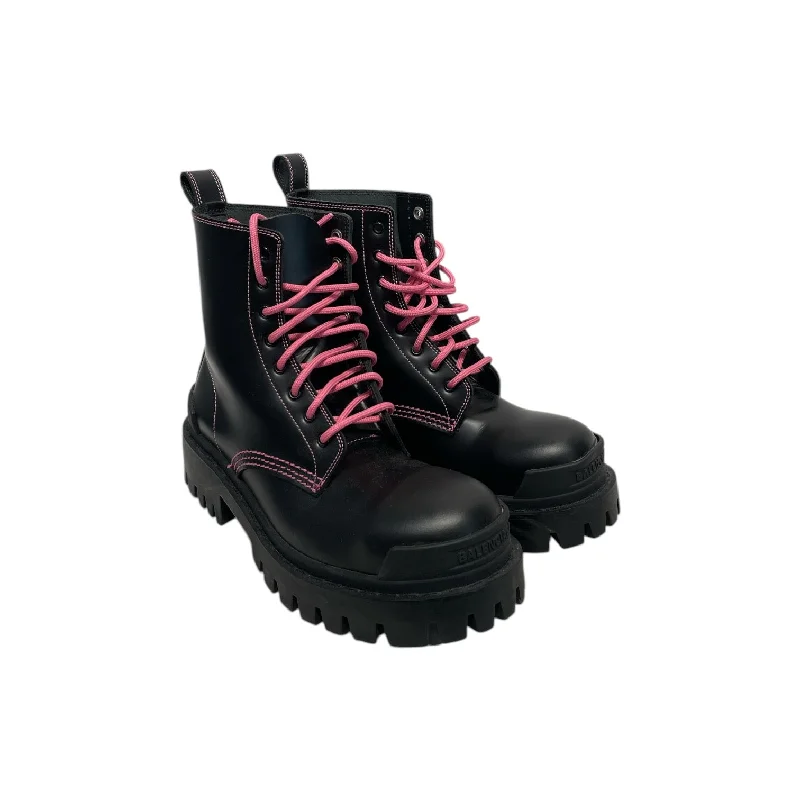 Classic Modern Offers BALENCIAGA/Biker Boots/EU 36/Leather/BLK/STRIKE BOOT PINK DETAILS