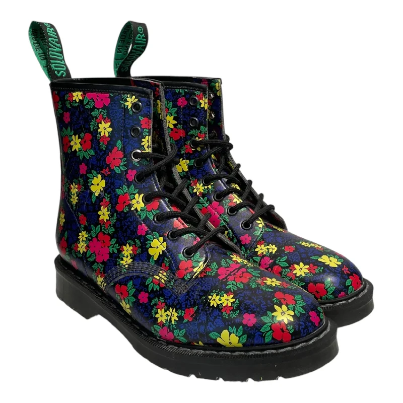 Functional Comfort Shoes Deals SOLOVIERE/Boots/UK 7/Floral Pattern/Leather/MLT/BLOOMIES COMBAT