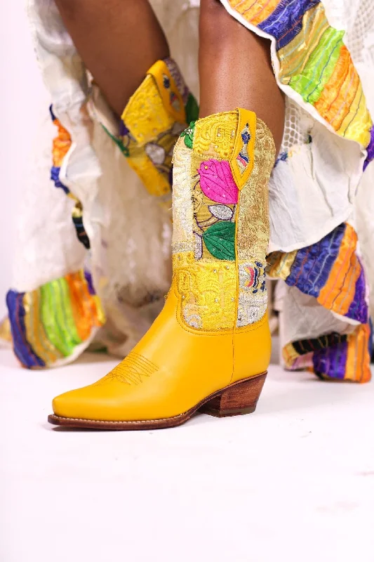 Modern Fashion Sale EMBROIDERED WESTERN BOOTS MARLA YELLOW