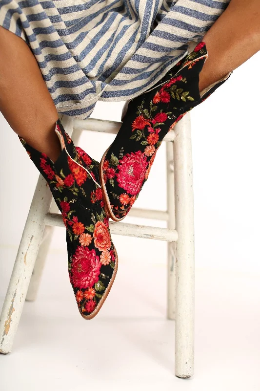 Exclusive Designer Shoes Sale SHORT WESTERN BOOTS EMBROIDERED LEILA