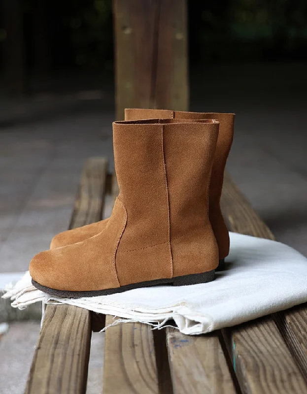 Street Style Discounts Autumn Winter Round Head Comfortable Suede Boots