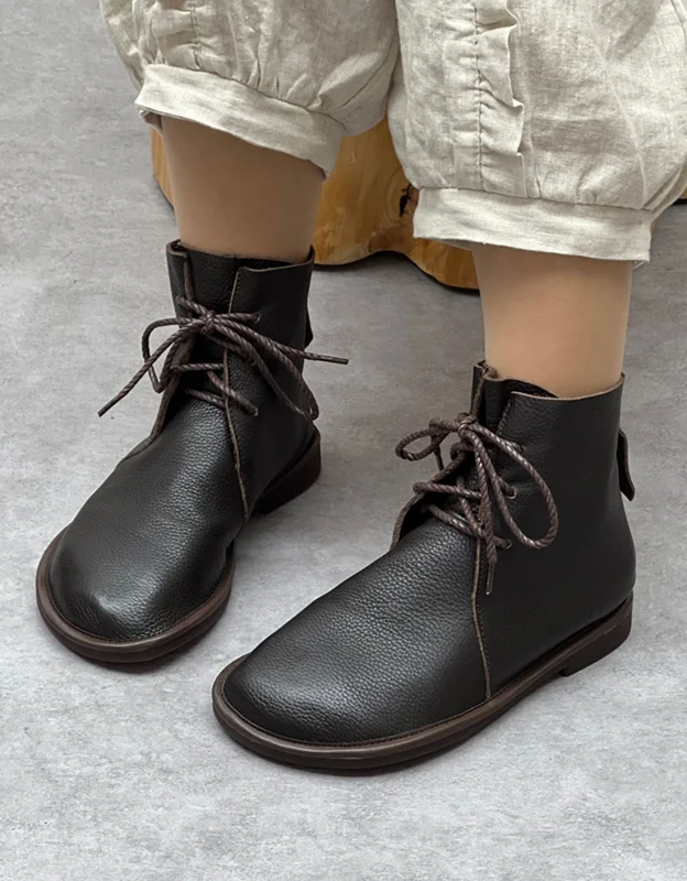 Inspired By You, Designed For You Handmade Comfortable Soft Leather Wide Toe Box Boots 35-44