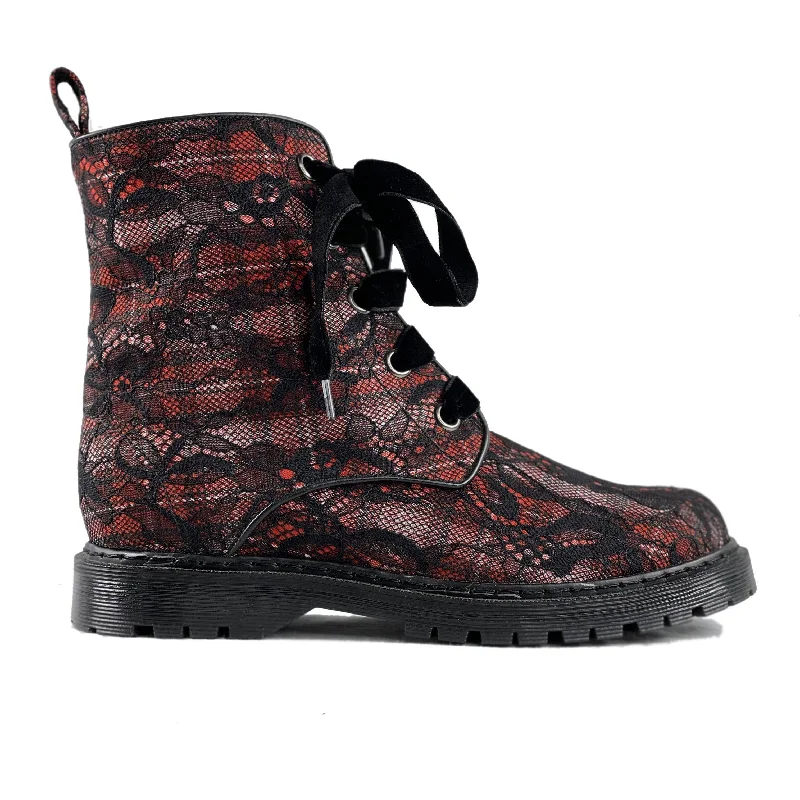 Spring Fashion 'Billie' vegan combat boots by Zette Shoes - tartan lace