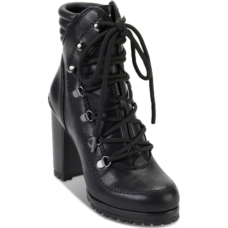 Stylish Walking Shoes DKNY Womens Lenni Faux Leather Platform Combat & Lace-up Boots