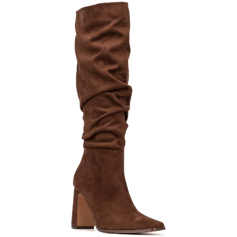 Stylish Savings New York & Company Womens Damaris Slouchy Faux Suede Knee-High Boots