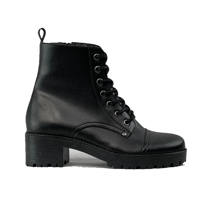 Fashion Sale 'Siobhan' vegan-leather lace-up boot for women by Zette Shoes - black