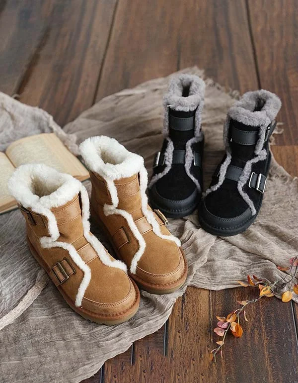 Classic Casual Shoes Sale Suede Fluffy  Winter Snow Boots for Women