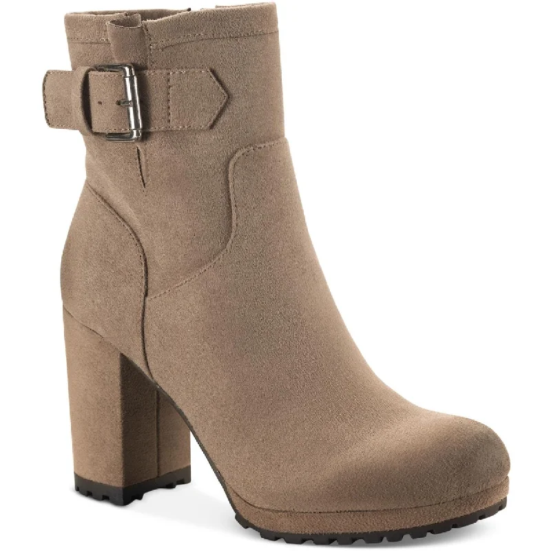 Stylish Casual Footwear Sun + Stone Womens Veraa Microsuede Buckle Ankle Boots