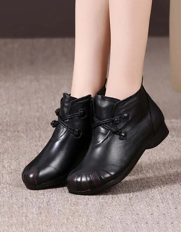 Statement Boots Offers Winter Anti-slip Retro Soft Leather Boots