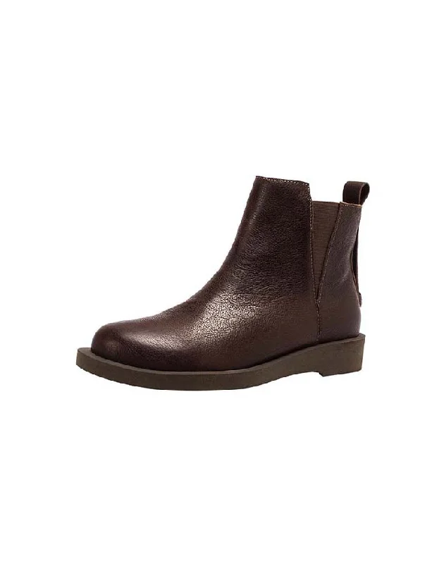 Non-Slip Shoes Offers Winter Autumn Handmade Leather Retro Chelsea Boots