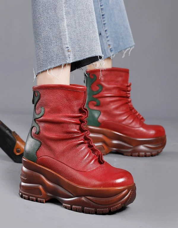 Vintage-Inspired Style Offers Winter Ethnic Style Waterproof Platform Retro Boots