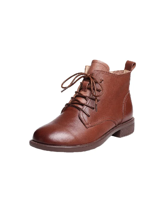 Exclusive Fashion Deals Women's Lace-up Retro Leather Ankle Boots